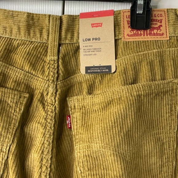 Levi’s Low Pro Mid- Rise Olive Corduroy Jeans Green Size 29x30 - Picture 7 of 10